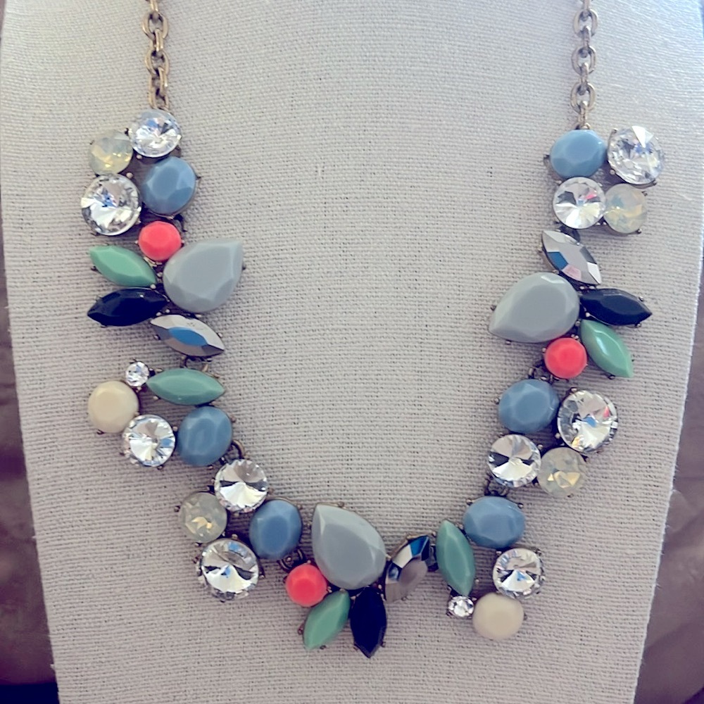 J Crew Elegant Multicolor Beaded Statement Neckla… - image 3